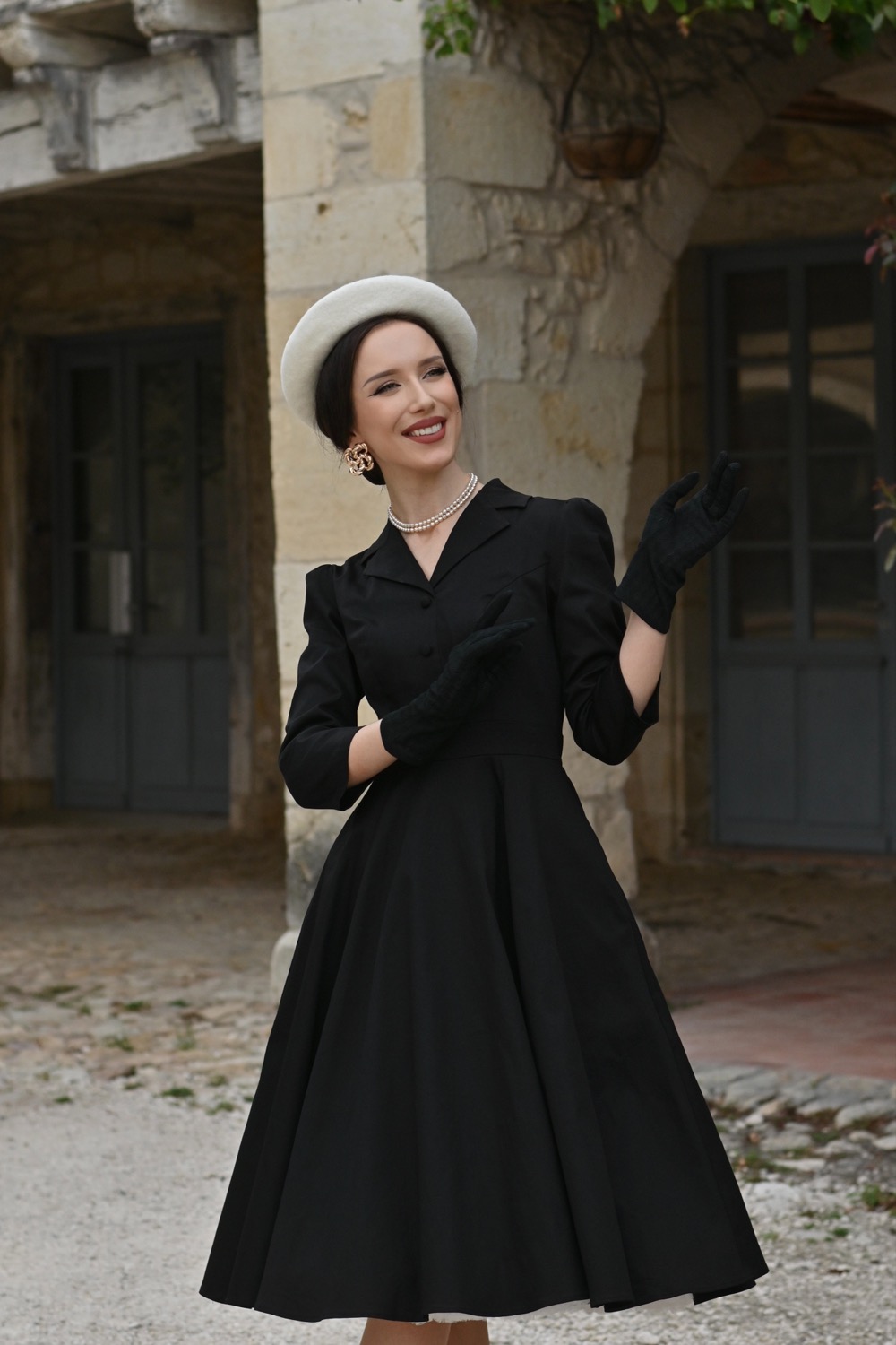 Alyssa Black Swing Dress in Extended Sizing